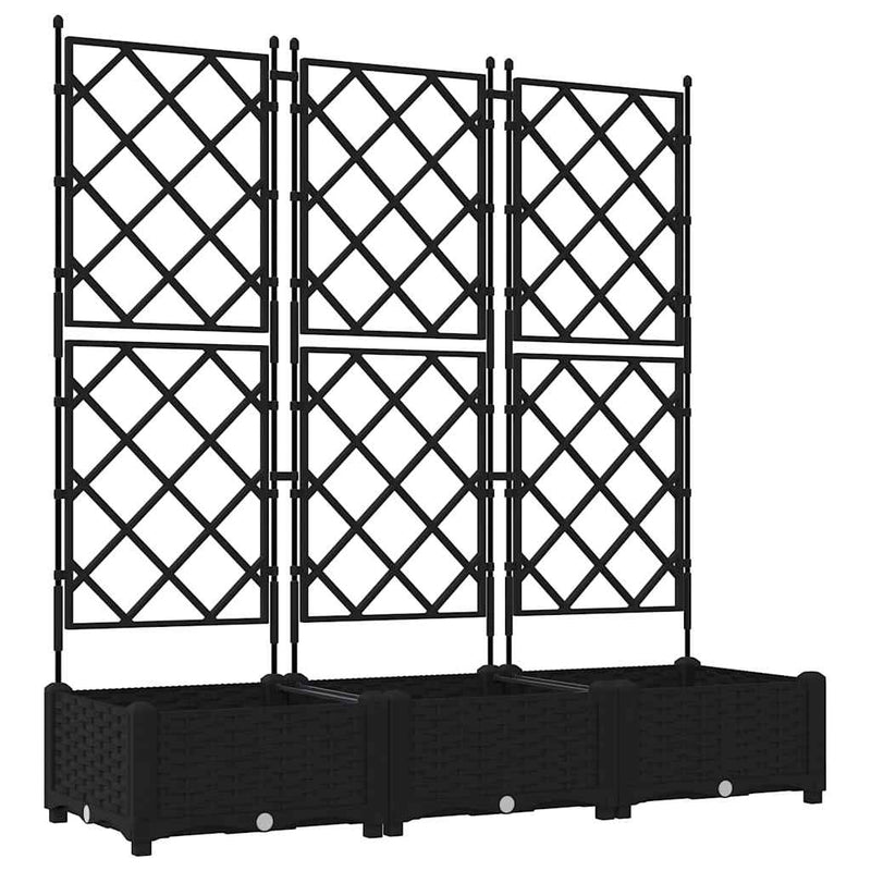 Load image into Gallery viewer, Vidaxl tuin bloempot 3 pcs zwart 120 x 40 x 125,5 cm staal
