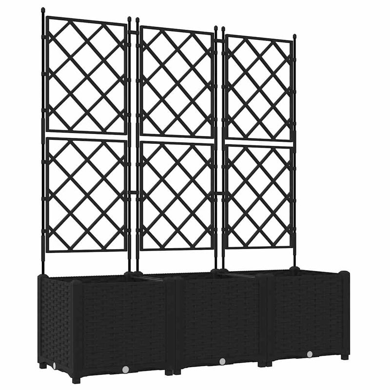 Load image into Gallery viewer, Vidaxl tuin bloempot 3 pcs zwart 120 x 40 x 143 cm staal

