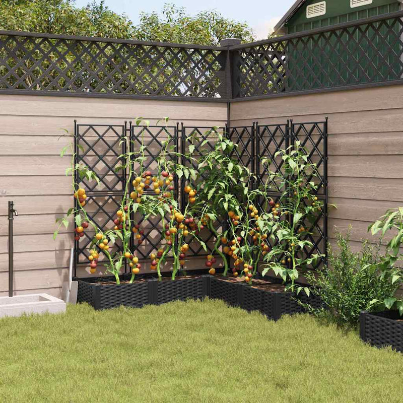 Load image into Gallery viewer, Vidaxl tuin bloempot 5 pcs zwart 120 x 120 x 125,5 cm staal
