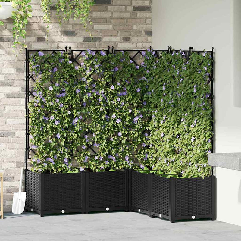 Load image into Gallery viewer, Vidaxl tuin bloempot 5 pcs zwart 120 x 120 x 143 cm staal
