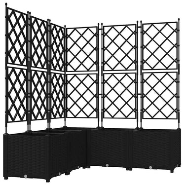 Vidaxl tuin bloempot 5 pcs zwart 120 x 120 x 143 cm staal