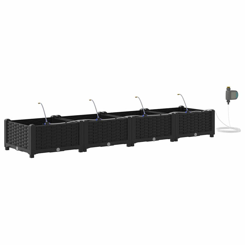 Load image into Gallery viewer, Vidaxl tuin bloempot 4 pcs zwart staal
