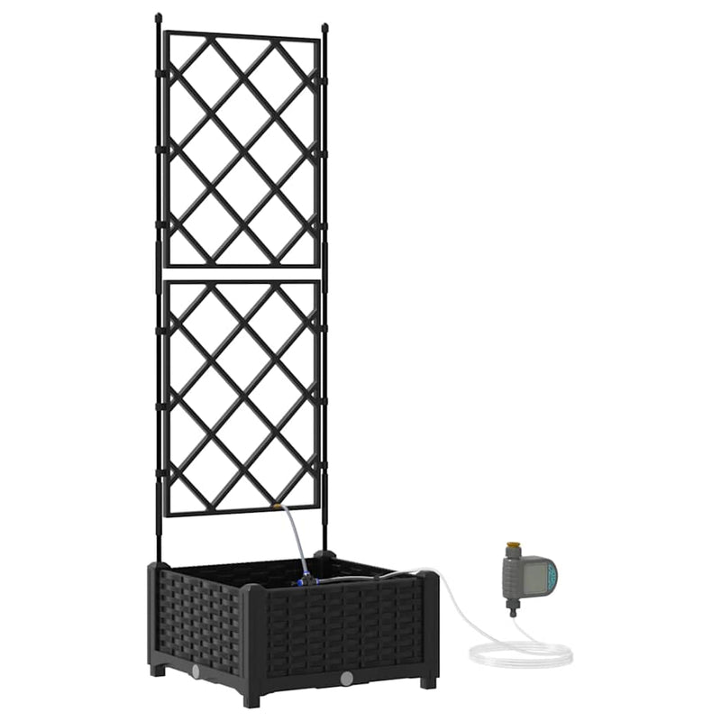 Load image into Gallery viewer, Vidaxl tuin bloempot zwart 40 x 40 x 126 cm staal
