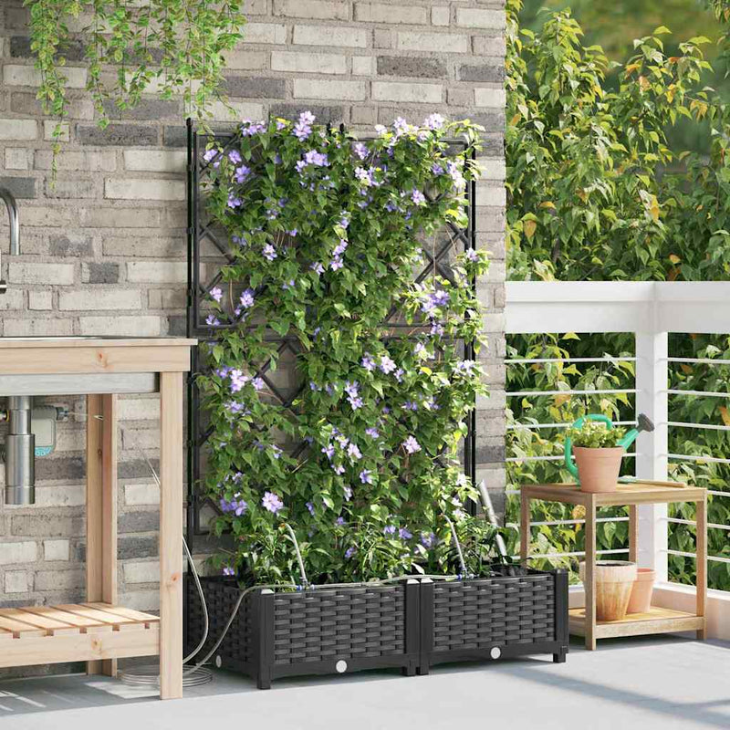 Load image into Gallery viewer, Vidaxl tuin bloempot 2 pcs zwart staal
