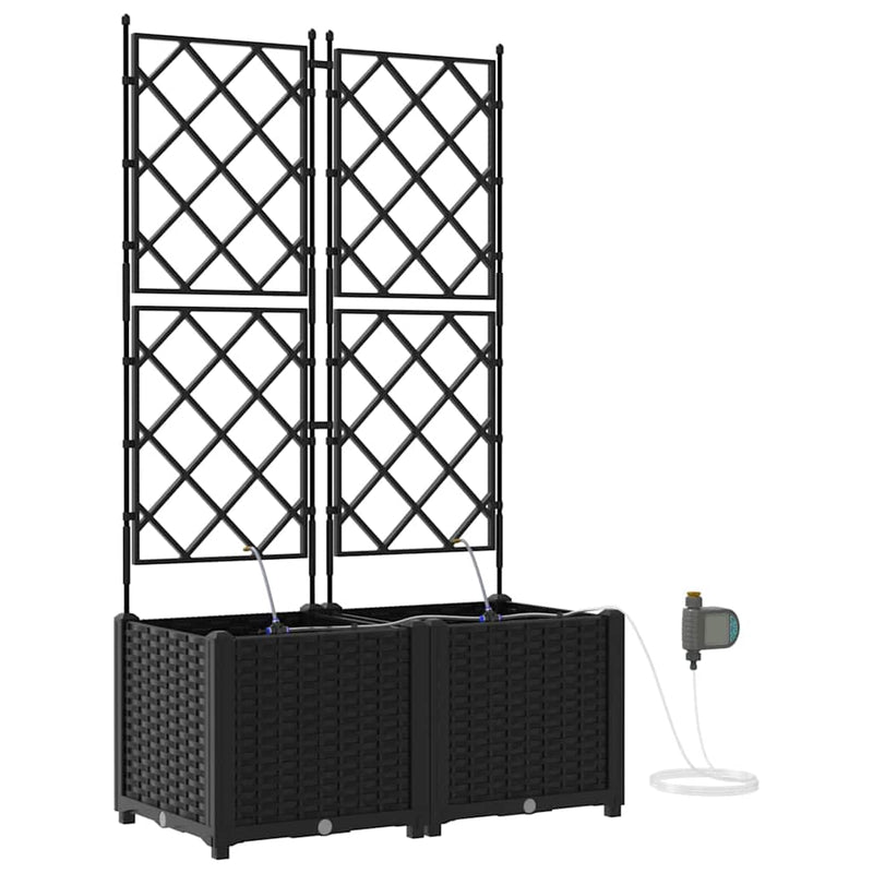 Load image into Gallery viewer, Vidaxl tuin bloempot 2 pcs zwart staal
