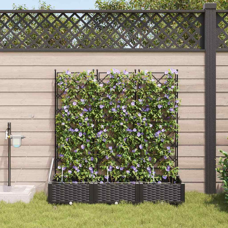 Load image into Gallery viewer, Vidaxl tuin bloempot 3 pcs zwart staal
