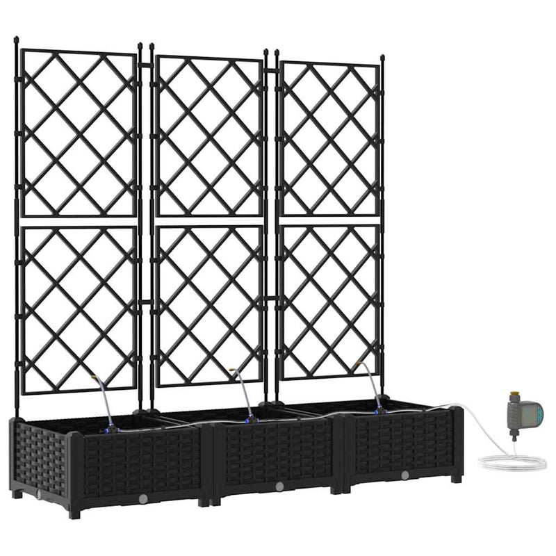 Load image into Gallery viewer, Vidaxl tuin bloempot 3 pcs zwart staal
