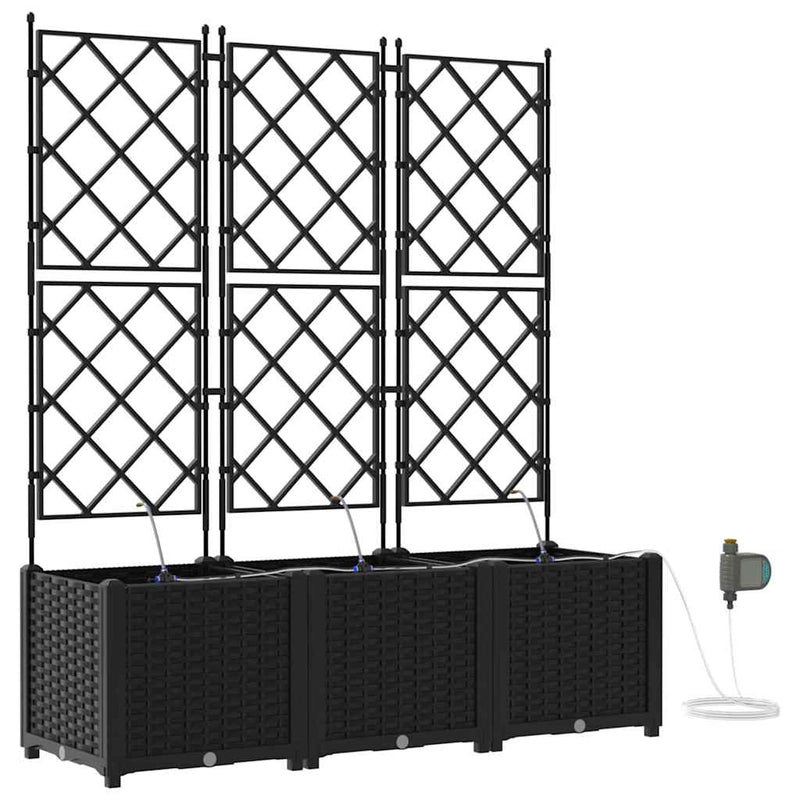 Load image into Gallery viewer, Vidaxl tuin bloempot 3 pcs zwart staal
