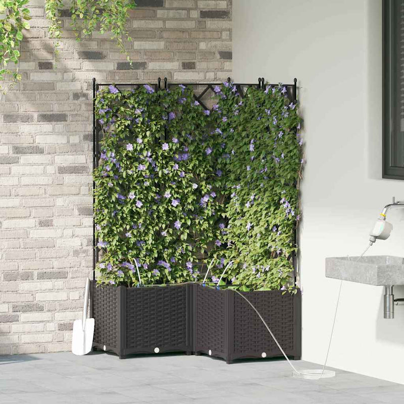Load image into Gallery viewer, Vidaxl tuin bloempot 3 pcs zwart staal
