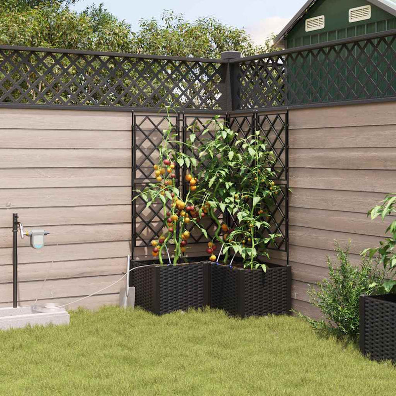 Load image into Gallery viewer, Vidaxl tuin bloempot 3 pcs zwart staal
