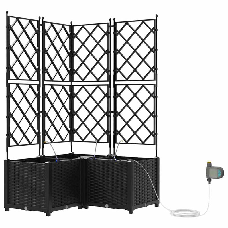 Load image into Gallery viewer, Vidaxl tuin bloempot 3 pcs zwart staal
