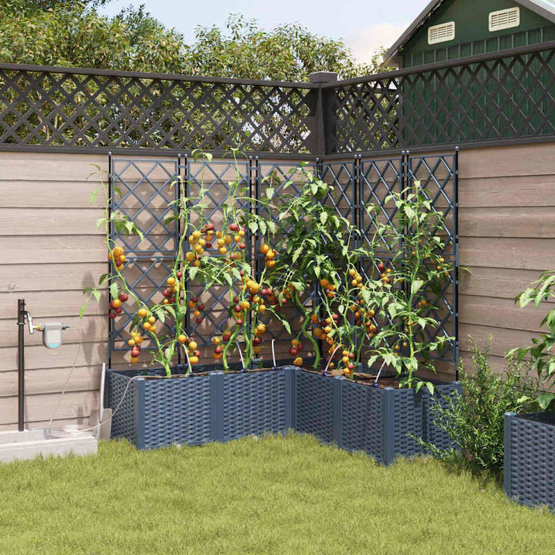 Load image into Gallery viewer, Vidaxl tuin bloempot grijs 40 x 40 x 125,5 cm staal
