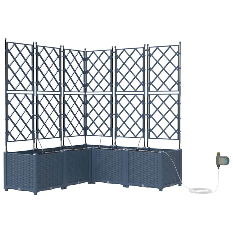 Load image into Gallery viewer, Vidaxl tuin bloempot grijs 40 x 40 x 125,5 cm staal
