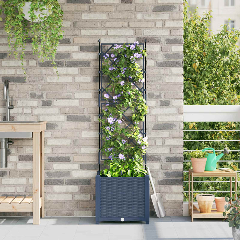 Load image into Gallery viewer, Vidaxl tuin bloempot grijs 40 x 40 x 143 cm staal
