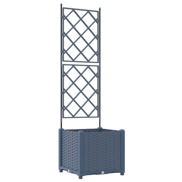 Vidaxl tuin bloempot grijs 40 x 40 x 143 cm staal