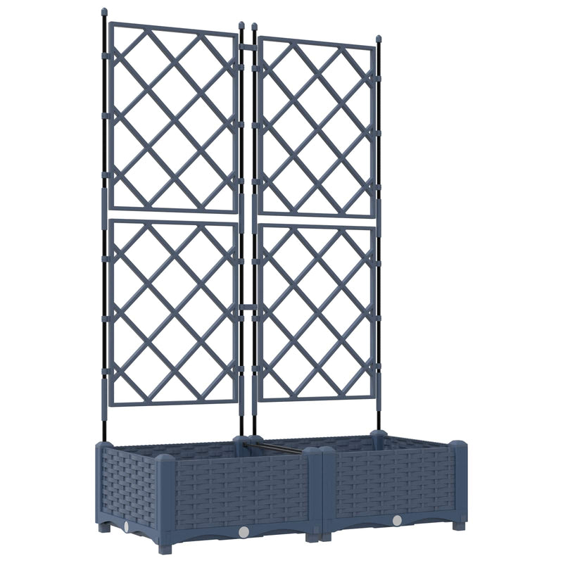 Load image into Gallery viewer, Vidaxl tuin bloempot 2 pcs grijs 80 x 40 x 125,5 cm staal
