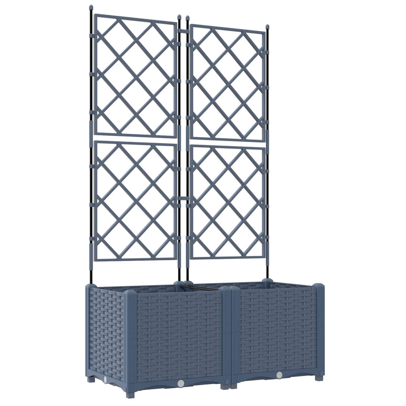 Load image into Gallery viewer, Vidaxl tuin bloempot 2 pcs grijs 80 x 40 x 143 cm staal
