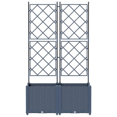 Vidaxl tuin bloempot 2 pcs grijs 80 x 40 x 143 cm staal