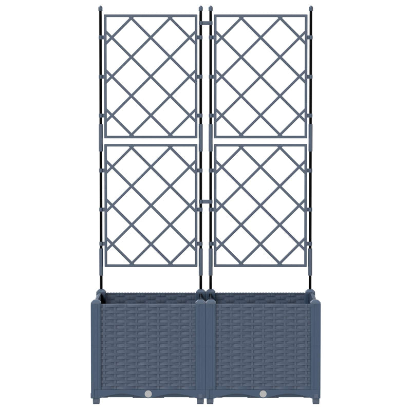 Load image into Gallery viewer, Vidaxl tuin bloempot 2 pcs grijs 80 x 40 x 143 cm staal
