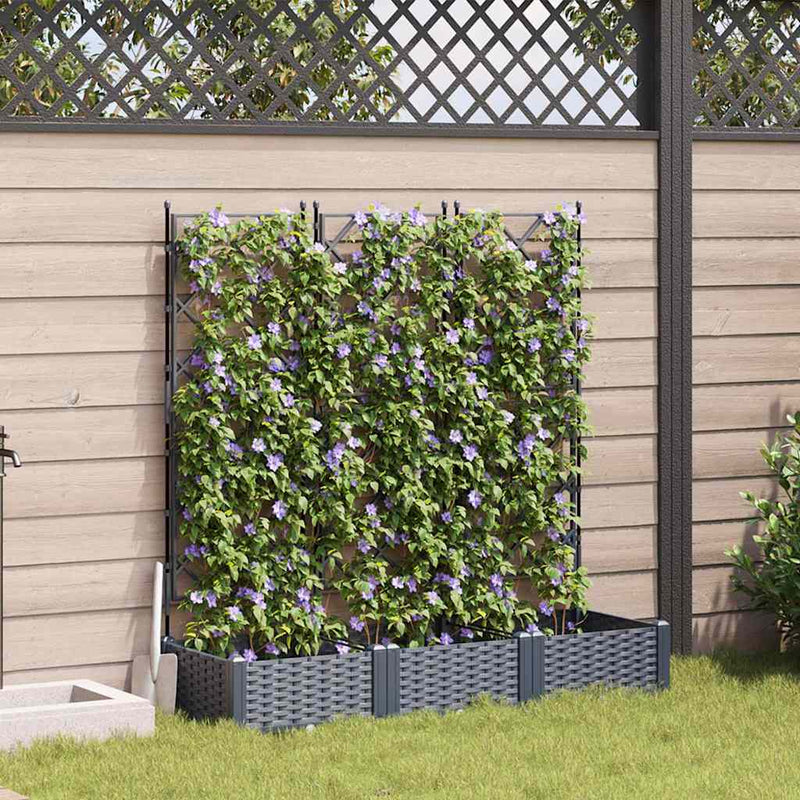 Load image into Gallery viewer, Vidaxl tuin bloempot 3 pcs grijs 120 x 40 x 125,5 cm staal
