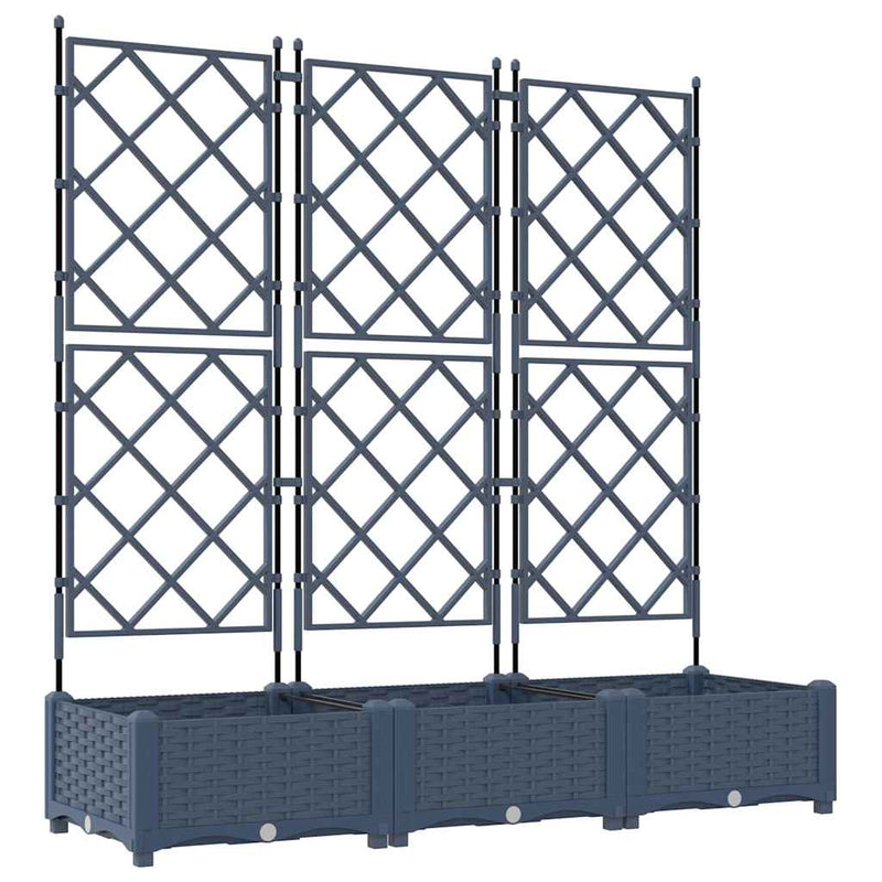 Load image into Gallery viewer, Vidaxl tuin bloempot 3 pcs grijs 120 x 40 x 125,5 cm staal

