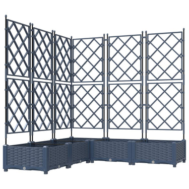 Vidaxl tuin bloempot 5 pcs grijs 120 x 120 x 125,5 cm staal