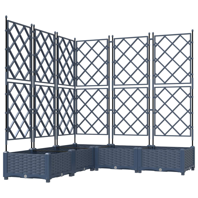 Load image into Gallery viewer, Vidaxl tuin bloempot 5 pcs grijs 120 x 120 x 125,5 cm staal
