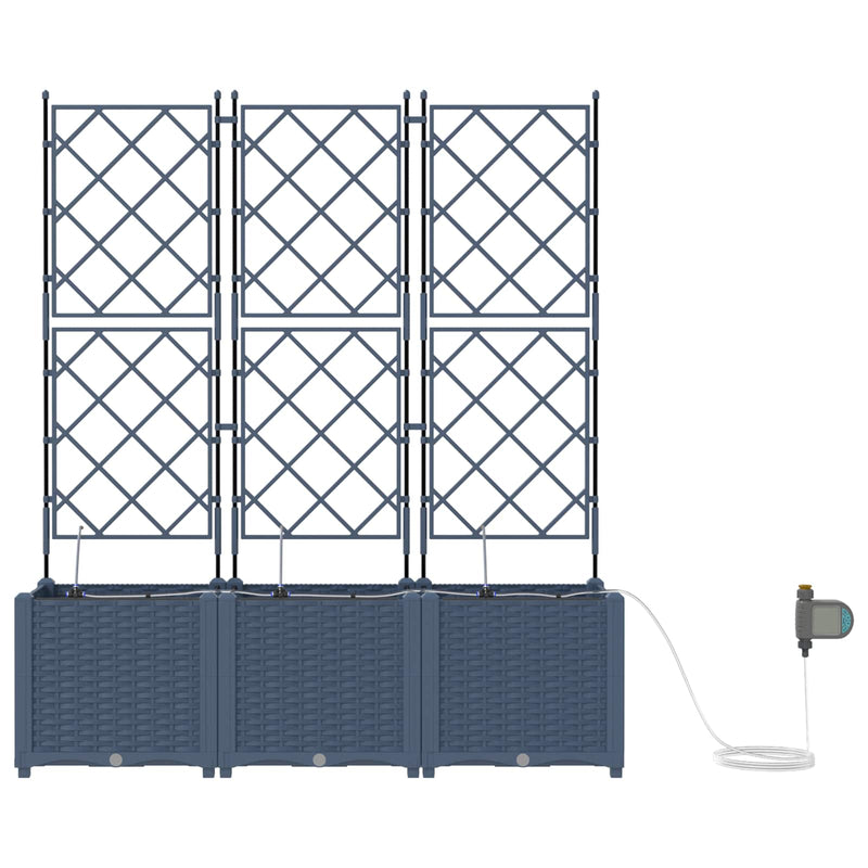 Load image into Gallery viewer, Vidaxl tuin bloempot 5 pcs grijs 120 x 120 x 125,5 cm staal
