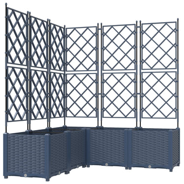 Vidaxl tuin bloempot 5 pcs grijs 120 x 120 x 143 cm staal