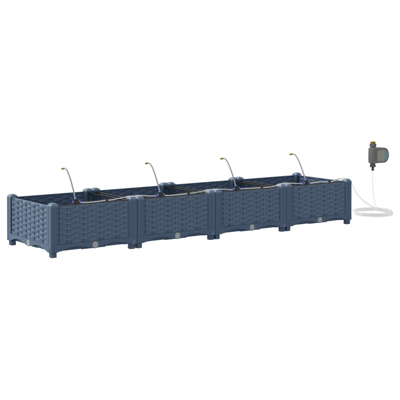 Load image into Gallery viewer, Vidaxl tuin bloempot 4 pcs grijs 120 x 120 x 142 cm staal
