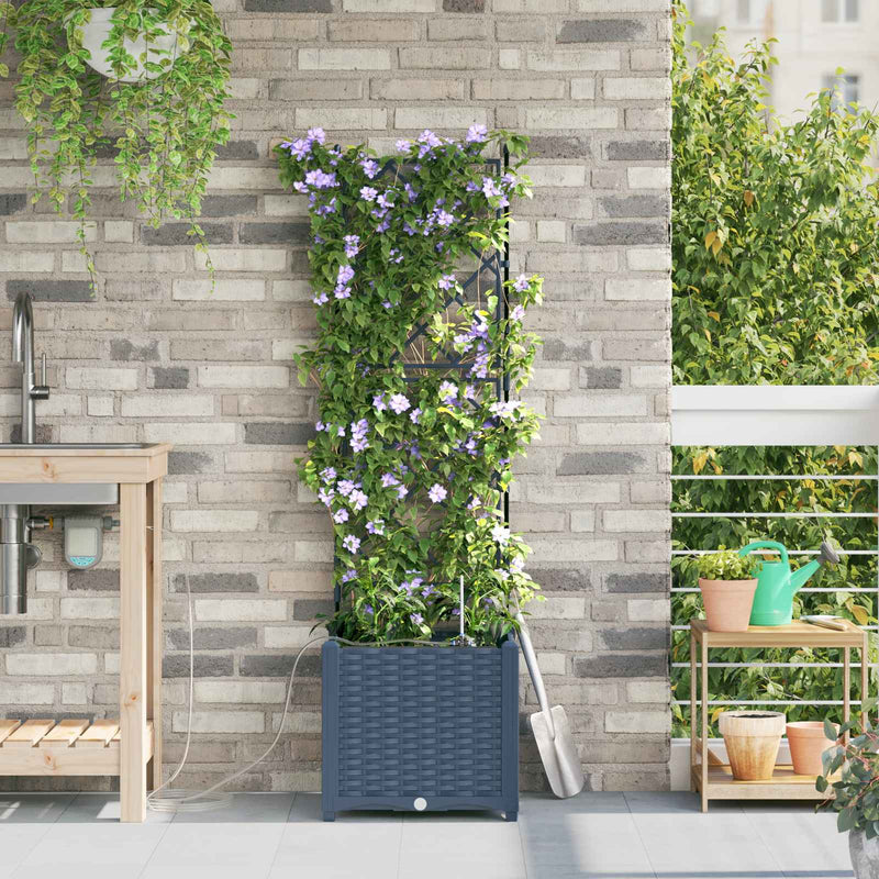Load image into Gallery viewer, Vidaxl tuin bloempot grijs 40 x 40 x 142 cm staal
