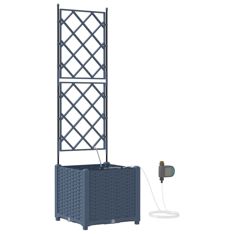 Load image into Gallery viewer, Vidaxl tuin bloempot grijs 40 x 40 x 142 cm staal
