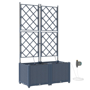Vidaxl tuin bloempot 2 pcs grijs 120 x 120 x 142 cm staal