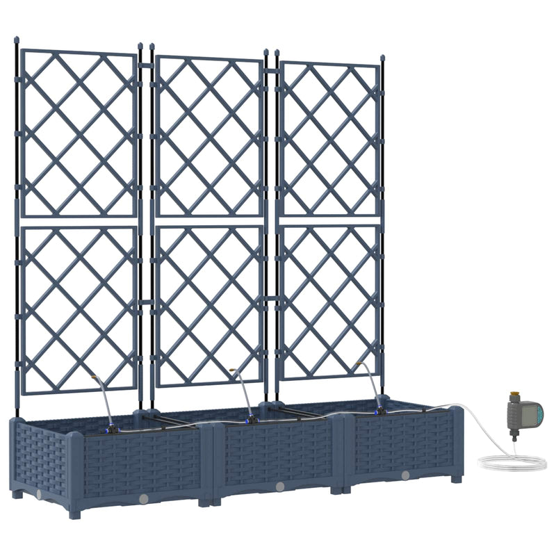 Load image into Gallery viewer, Vidaxl tuin bloempot 3 pcs grijs 120 x 120 x 142 cm staal

