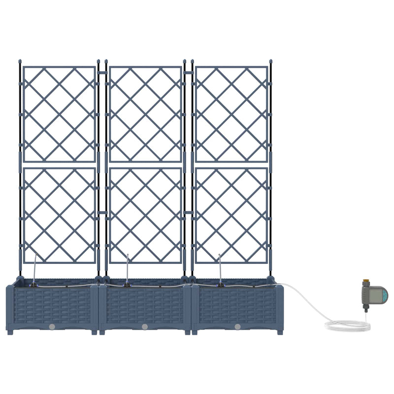 Load image into Gallery viewer, Vidaxl tuin bloempot 3 pcs grijs 120 x 120 x 142 cm staal
