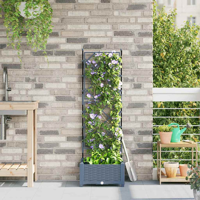 Load image into Gallery viewer, Vidaxl tuin bloempot licht grijs 40 x 40 x 125,5 cm staal
