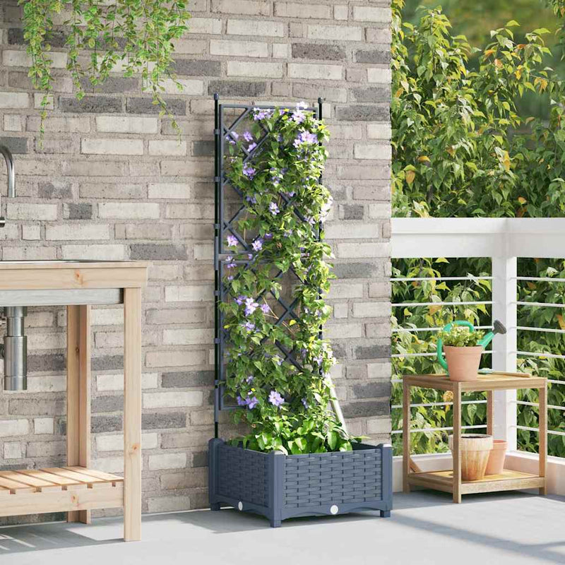 Load image into Gallery viewer, Vidaxl tuin bloempot licht grijs 40 x 40 x 125,5 cm staal
