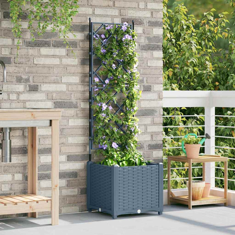 Load image into Gallery viewer, Vidaxl tuin bloempot licht grijs 40 x 40 x 143 cm staal
