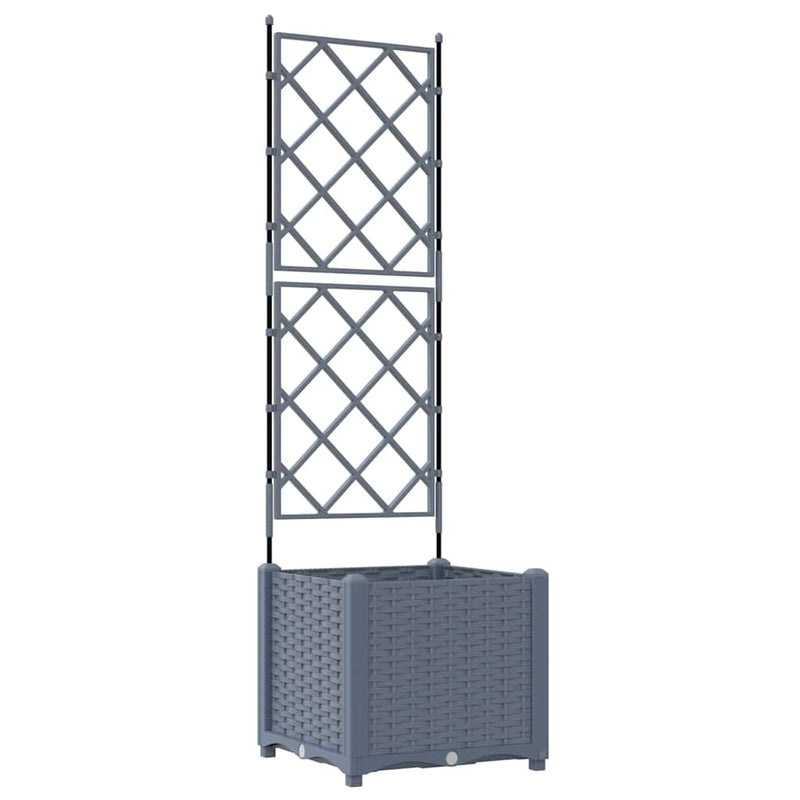 Load image into Gallery viewer, Vidaxl tuin bloempot licht grijs 40 x 40 x 143 cm staal

