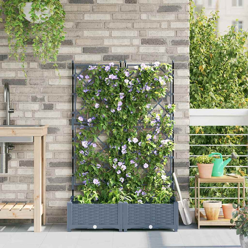 Load image into Gallery viewer, Vidaxl tuin bloempot 2 pcs licht grijs 80 x 40 x 125,5 cm staal
