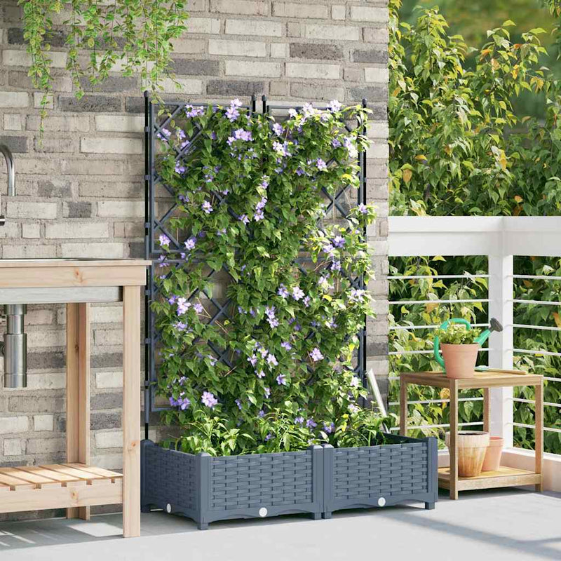 Load image into Gallery viewer, Vidaxl tuin bloempot 2 pcs licht grijs 80 x 40 x 125,5 cm staal
