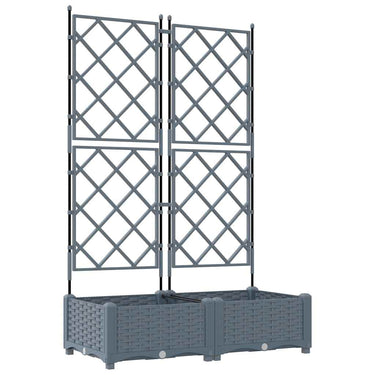 Vidaxl tuin bloempot 2 pcs licht grijs 80 x 40 x 125,5 cm staal