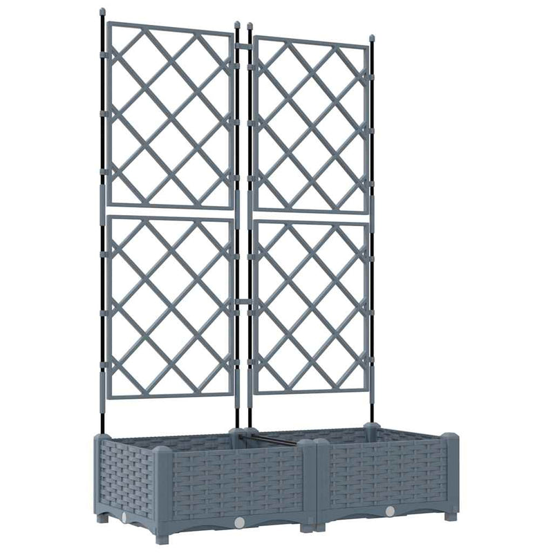 Load image into Gallery viewer, Vidaxl tuin bloempot 2 pcs licht grijs 80 x 40 x 125,5 cm staal
