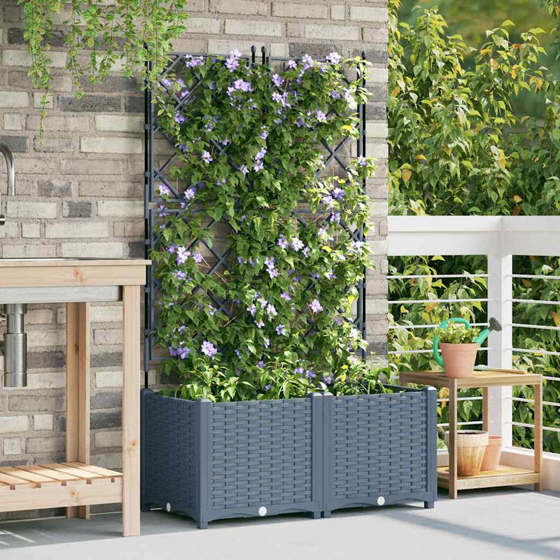 Load image into Gallery viewer, Vidaxl tuin bloempot 2 pcs licht grijs 80 x 40 x 143 cm staal
