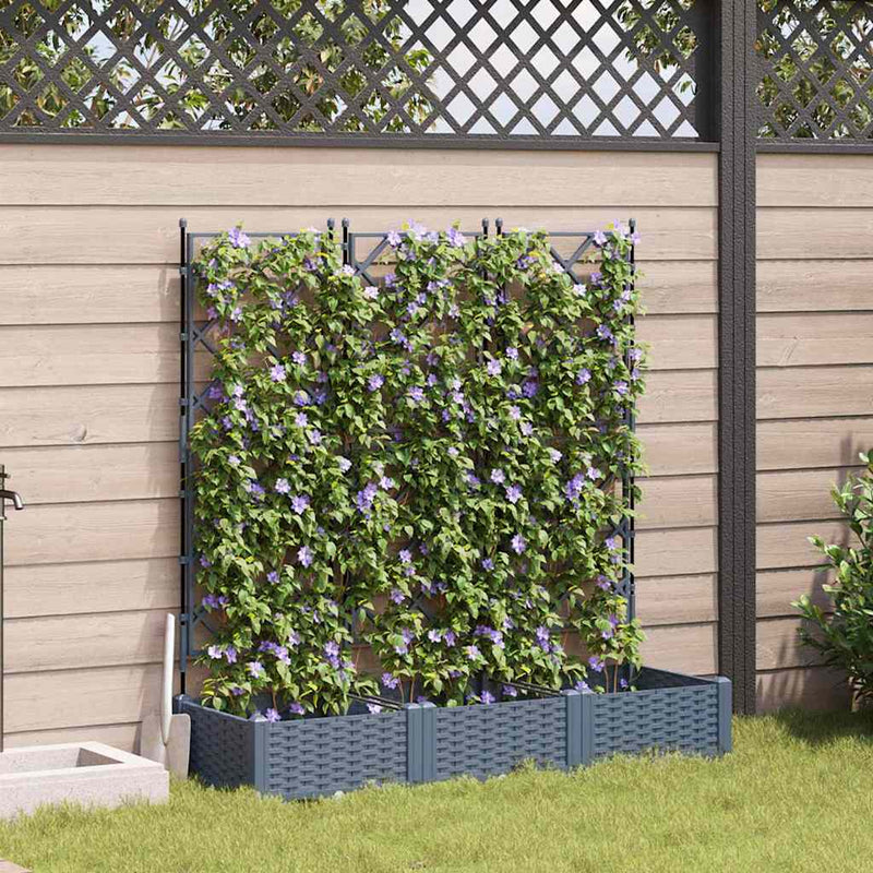 Load image into Gallery viewer, Vidaxl tuin bloempot 3 pcs licht grijs 120 x 40 x 125,5 cm staal
