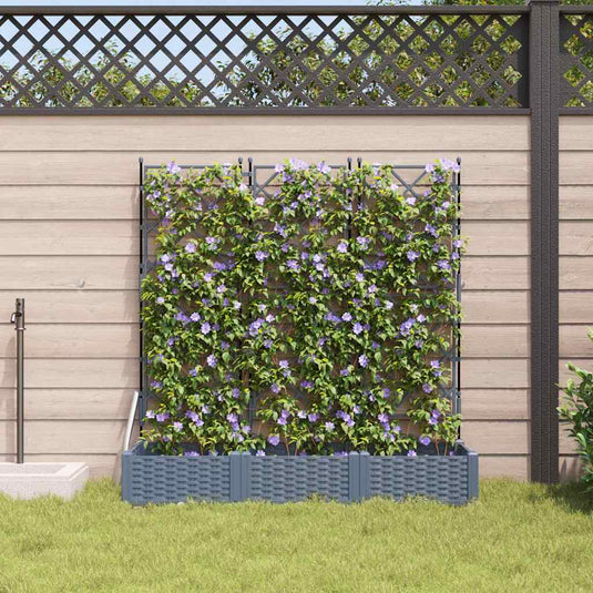 Vidaxl tuin bloempot 3 pcs licht grijs 120 x 40 x 125,5 cm staal
