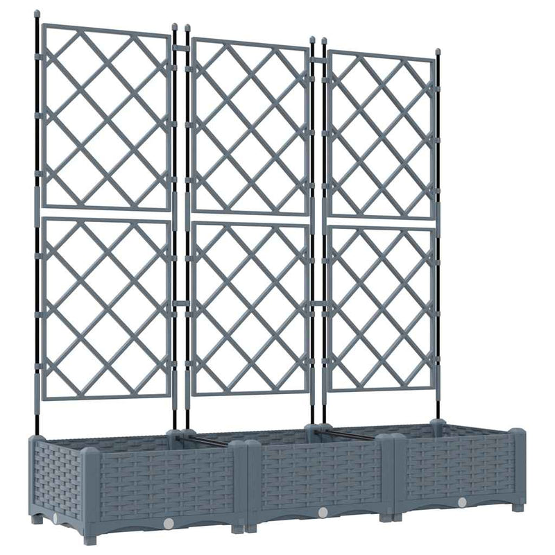 Load image into Gallery viewer, Vidaxl tuin bloempot 3 pcs licht grijs 120 x 40 x 125,5 cm staal

