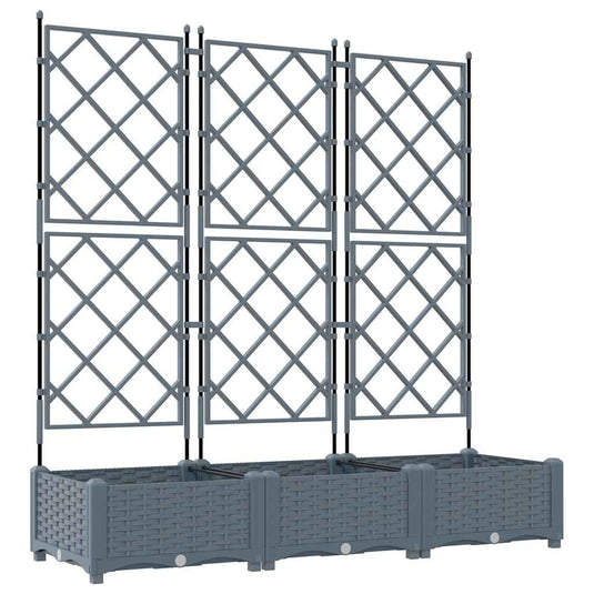 Vidaxl tuin bloempot 3 pcs licht grijs 120 x 40 x 125,5 cm staal
