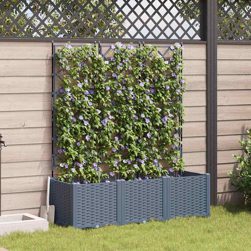 Load image into Gallery viewer, Vidaxl tuin bloempot 3 pcs licht grijs 120 x 40 x 143 cm staal
