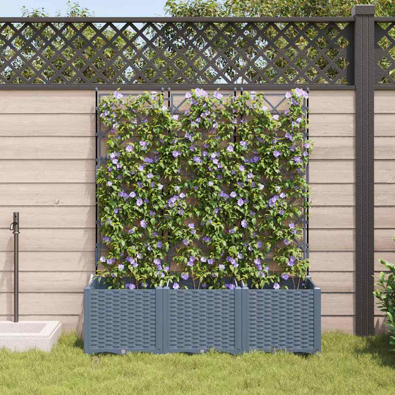 Load image into Gallery viewer, Vidaxl tuin bloempot 3 pcs licht grijs 120 x 40 x 143 cm staal

